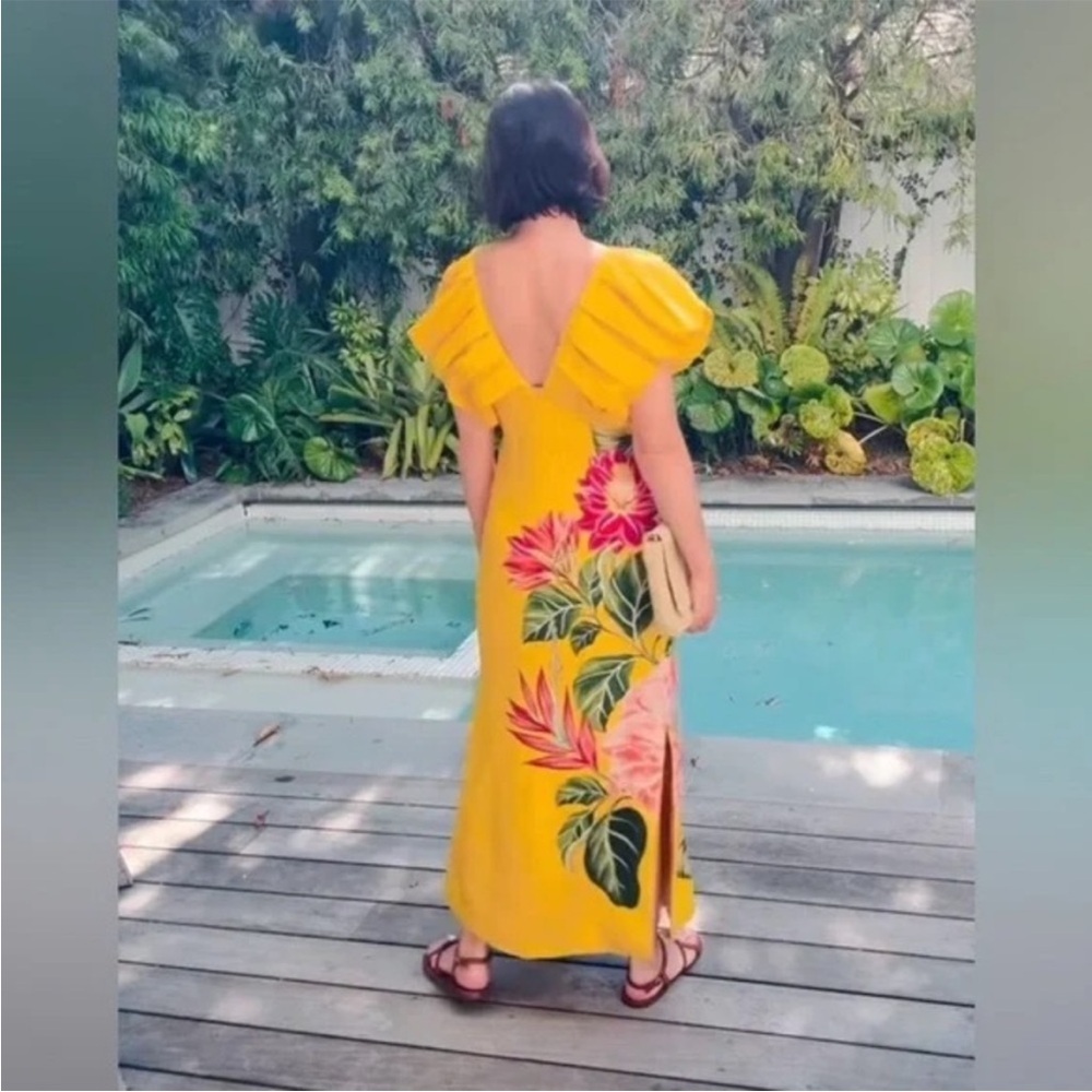 FARM Rio Yellow Tropical Floral Maxi Dress - Picture 2 of 11